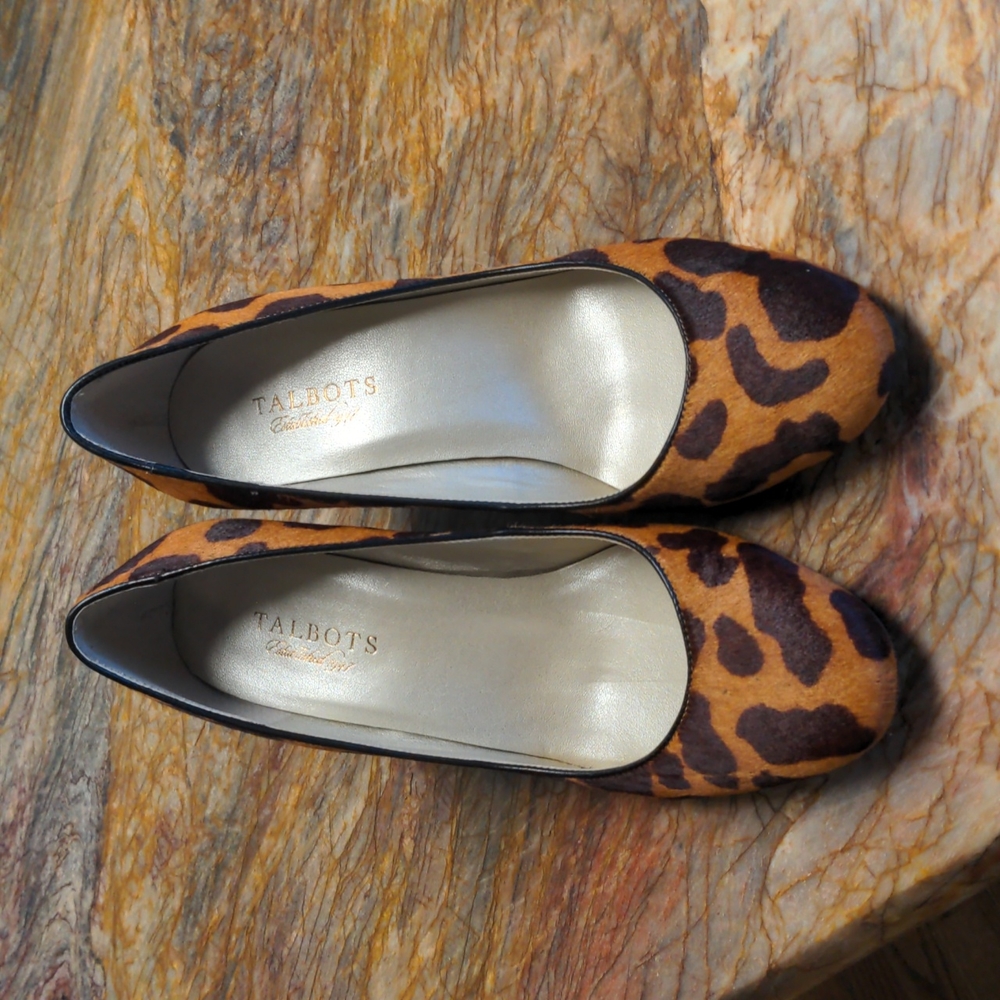 TALBOTS Calf Hair Animal Print Heels Pumps Shoes - 8W